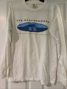 The Beachcomber Men's Long Sleeve Graphic Tee - White/Blue